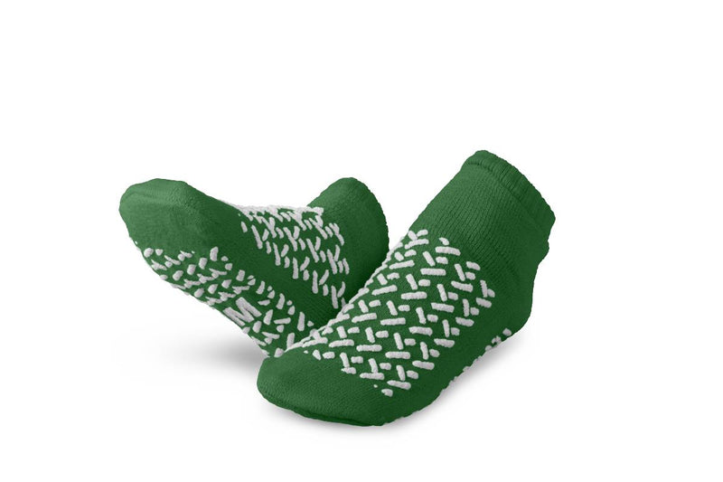 Double-Tread Patient Slippers, Terry Inside, Green, Size M, 48/CS  (MDTDBLTREADM) Case of 48