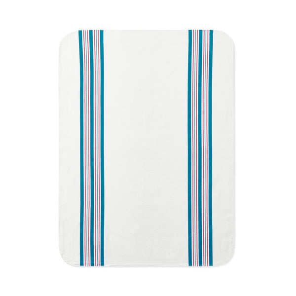 Baby Blanket, 100% Cotton, Standard Weight, White with Pink and Blue Stripe, 30" x 40" (76.2 cm x 1 m), 1/EA  (MDTPB3C40STR) Each