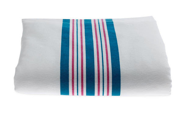 Baby Blanket, 100% Cotton, Standard Weight, White with Pink and Blue Stripe, 36" x 40" (91.4 cm x 1 m), 1/EA  (MDTPB4C40STR) Each