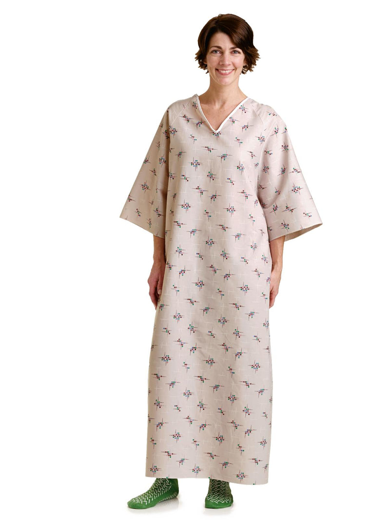 Patient Gown with Side Ties, Galaxy Print, Gray, 12/DZ  (MDTPG6RTSGAG) 1 Dozen