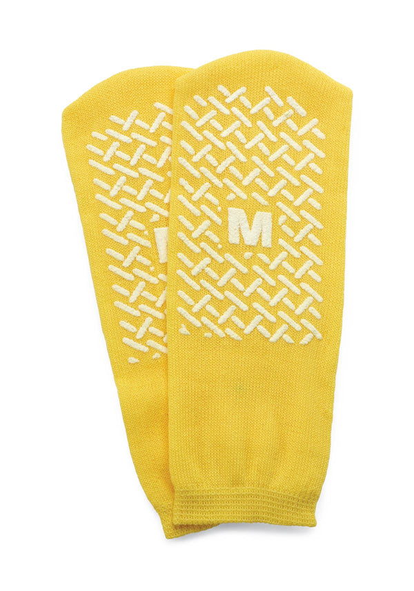 Fall Prevention Patient Slippers, Yellow, Size M, 48/CS  (MDTPS4B03FPY) Case of 48