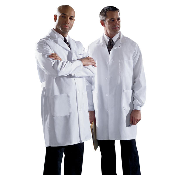 Poplin 80% Polyester/20% Cotton Staff-Length Lab Coat, White, Size 32, 1/EA  (MDT12WHT32E) Each