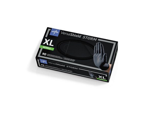VersaShield Storm Exam Gloves, Nitrile, Powder-Free, Black, Size XL, 900/CS (MG6114) Case of 900