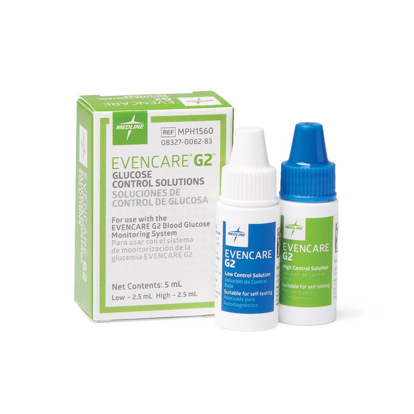 High and Low Control Solutions for All EvenCare G2 Meters, 2.5 mL Each, 1 BX (MPH1560Z) Box of 1