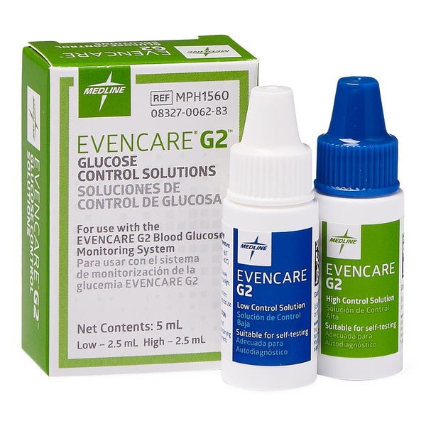 High and Low Control Solutions for All EvenCare G2 Meters, 2.5 mL Each, 6/CS (MPH1560) Case of 6