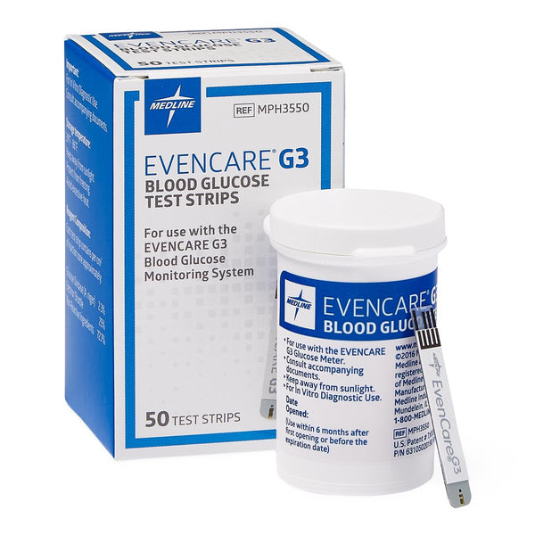 EvenCare G3 Blood Glucose Monitoring System, 50/BX (MPH3550Z) Box of 50