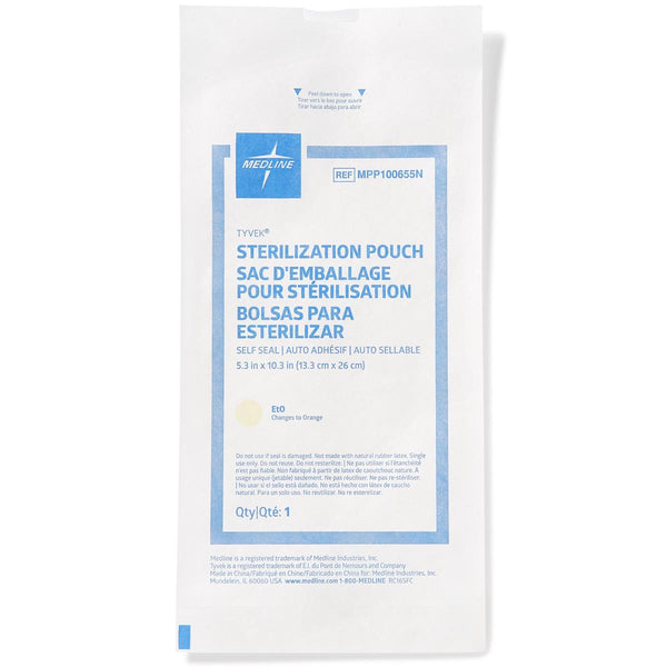 Tyvek Sterilization Pouch, Self-Sealing, 5.25" x 10.25", 2000/CS  (MPP100655N) Case of 2000