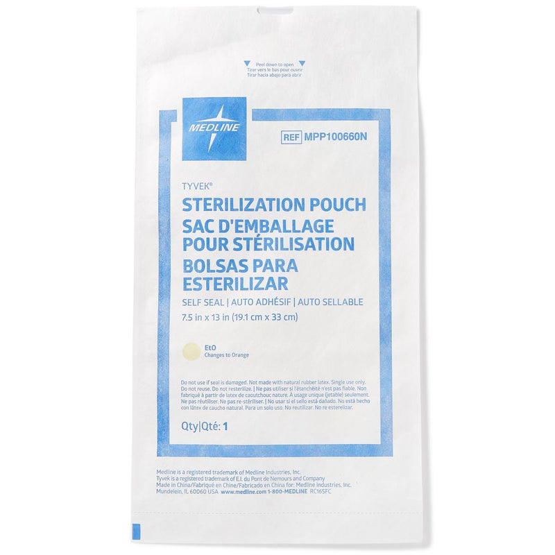 Tyvek Sterilization Pouch, Self-Sealing, 7.5" x 13", 1000/CS  (MPP100660N) Case of 1000