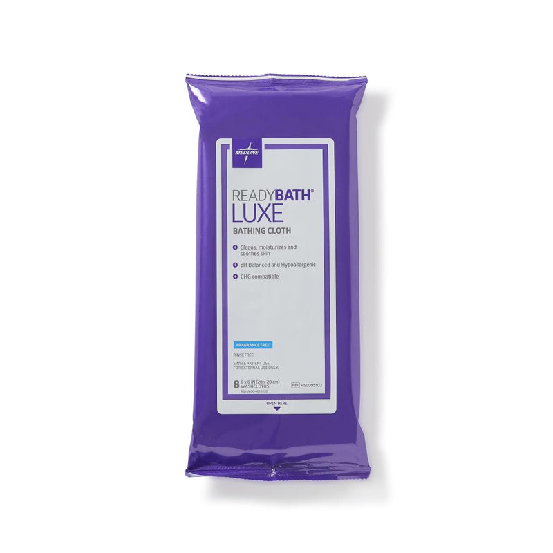 ReadyBath LUXE Total Body Cleansing Heavyweight Washcloth, Fragrance Free, 8/Pack, 24/CS (MSC095103) Case of 24