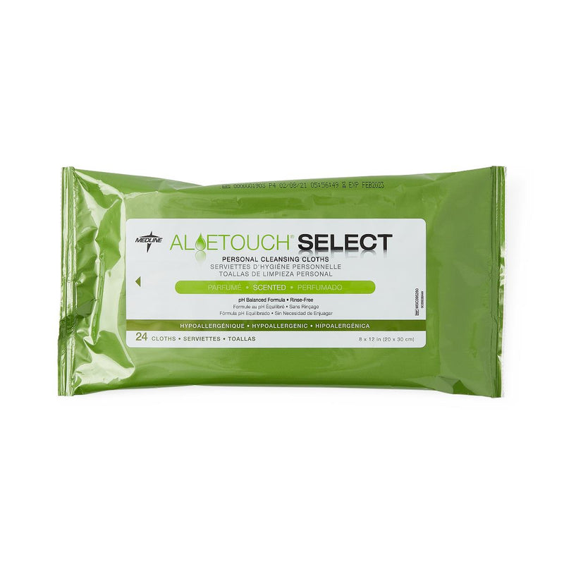 AloeTouch Select Scented Wet Wipes, 8" x 12", 24/Pack, 24/CS (MSC095280) Case of 24