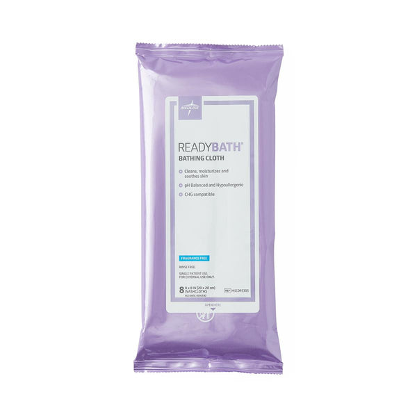 ReadyBath Total Body Cleansing Standard Weight Washcloth, Fragrance Free, 8/Pack, 30/CS (MSC095305) Case of 30