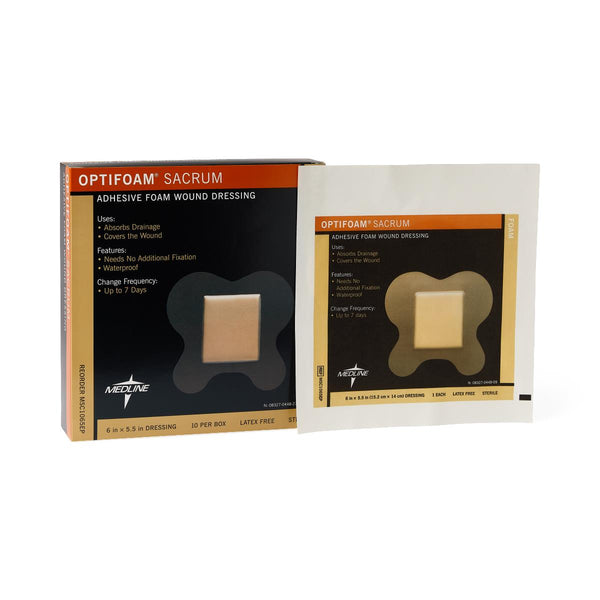 Optifoam Sacrum Adhesive Foam Dressings, 100/CS (MSC1065EP) Case of 100