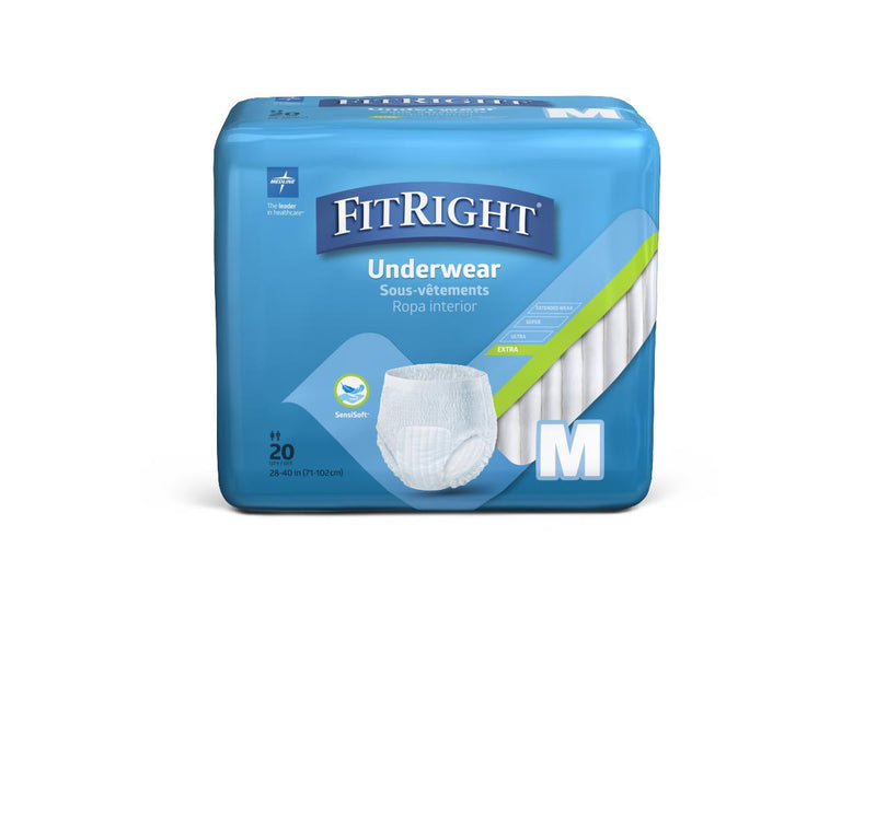FitRight Extra Protective Underwear, Size M, for Waist Size 28"-40", 80/CS (MSC13005A) Case of 80