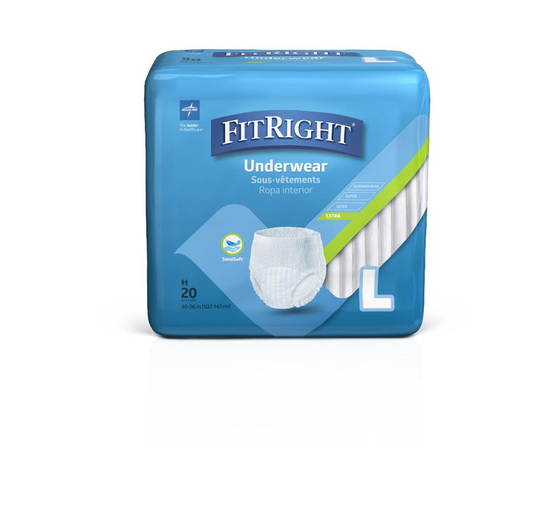 FitRight Extra Protective Underwear, Size L, for Waist Size 40"-56", 80/CS (MSC13505A) Case of 80
