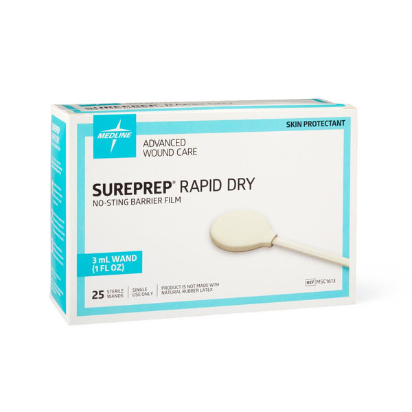 SurePrep Rapid-Dry No-Sting Barrier Film, 3 mL Wand, 100/CS  (MSC1613) Case of 100