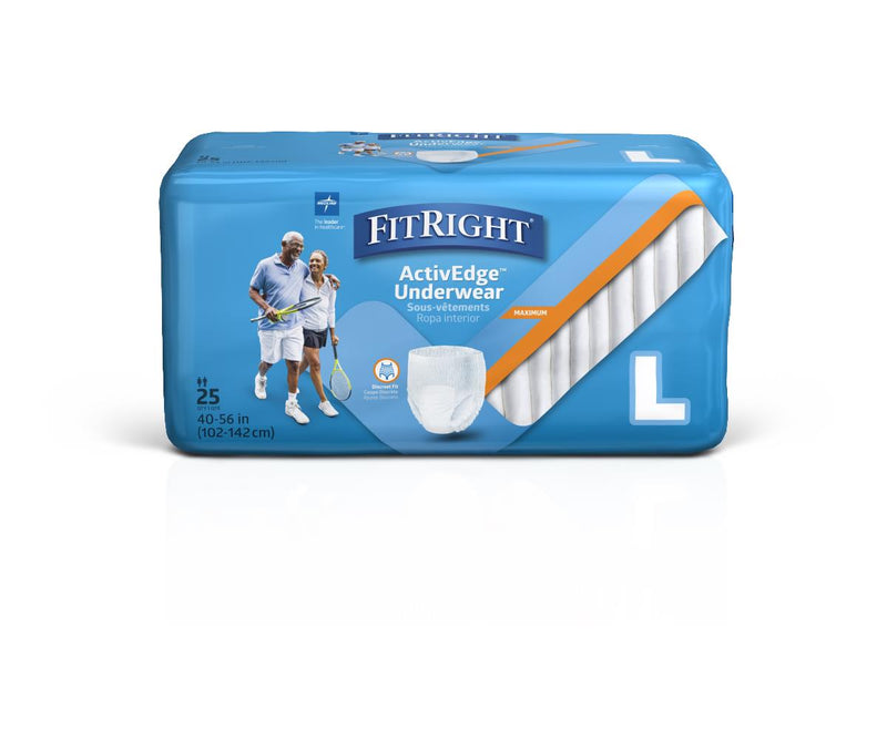 FitRight ActiveEdge Adult Incontinence Underwear, 100/CS (MSC19505) Case of 100