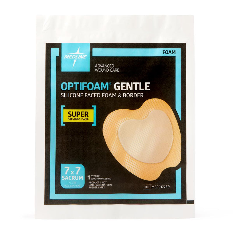 Optifoam Gentle Silicone-Faced Foam Dressing in Educational Packaging, Sacrum, 7" x 7" (17.8 x 17.8 cm), 1/EA  (MSC2177EPH) Each