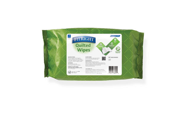 FitRight Aloe Fragrance-Free Quilted Wet Wipes, 8" x 12", 48/Package, 12/CS (MSC263625) Case of 12
