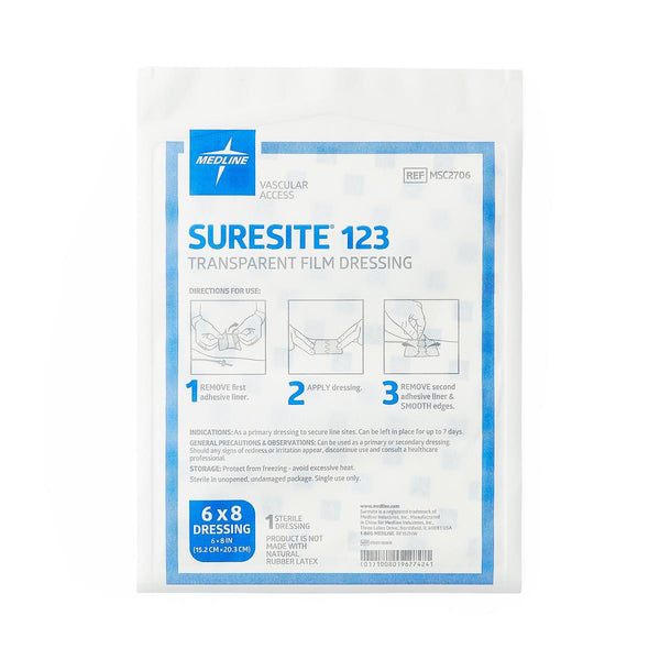 SureSite123 Transparent Dressing, 6" x 8", 100/CS  (MSC2706) Case of 100