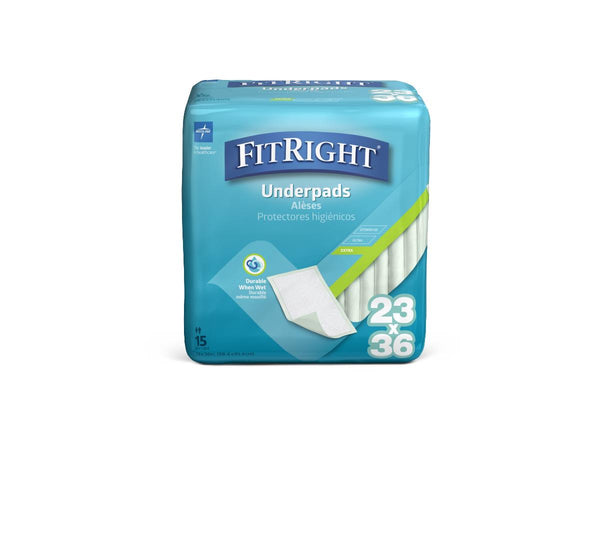 FitRight Fluff Underpads, Moderate Absorbency, 23" x 36", 150/CS (MSC281150) Case of 150