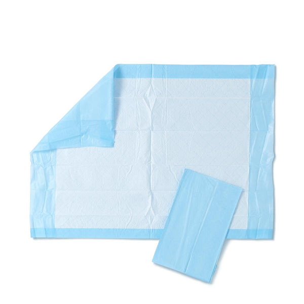 Protection Plus Underpad, Light Absorbency, 17" x 24", Blue, Quilted, Inner Packs of 25/Bag, 300/CS (MSC281224C) Case of 300