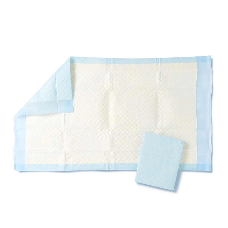 Medline Fluff and Polymer Underpad, Heavy Absorbency, 20.5" x 36", Blue, Quilted Breathable, 50/CS  (MSC282110) Case of 50