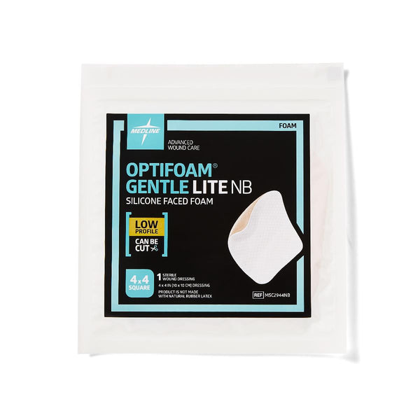 Optifoam Gentle Lite Foam Dressing, 4" x 4", 1/EA  (MSC2944NBH) Each