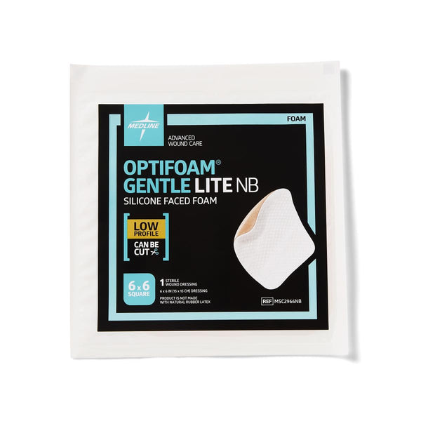 Optifoam Gentle Lite Foam Dressing, 6" x 6", 1/EA  (MSC2966NBH) Each