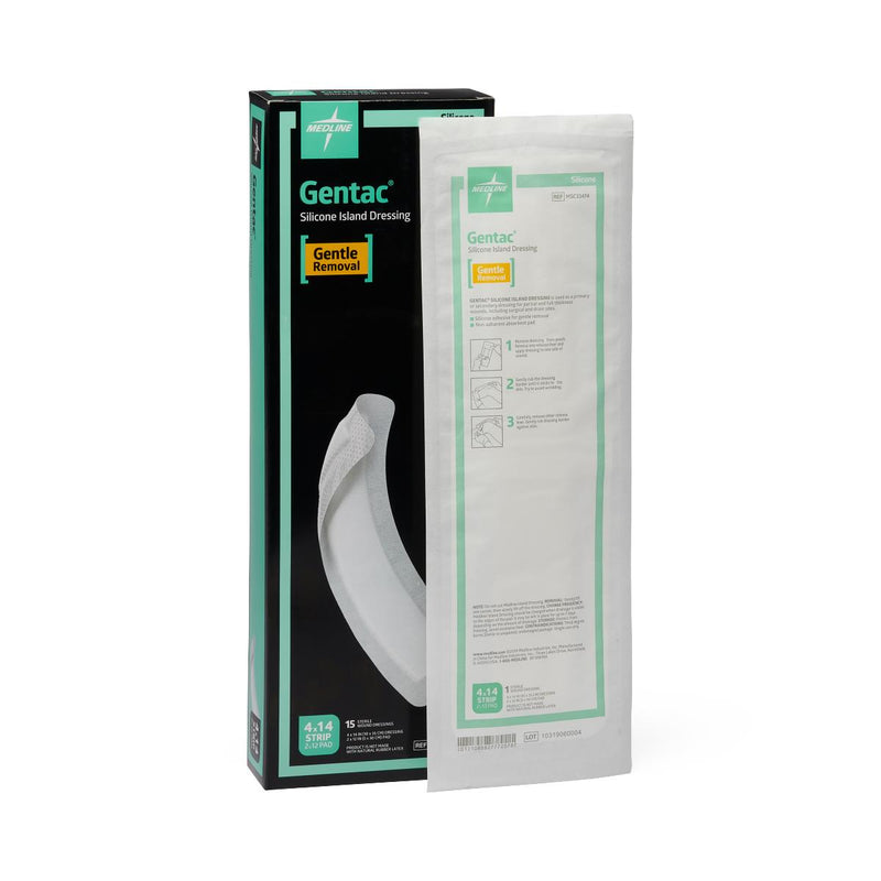 Silicone Adhesive Island Wound Dressing, 4" x 14", 2" x 12" Pad Size, GoodEarth Products Silicone Adhesive Island Wound Dressing, 4" x 14", 2" x 12" Pad Size, GoodEarth Products