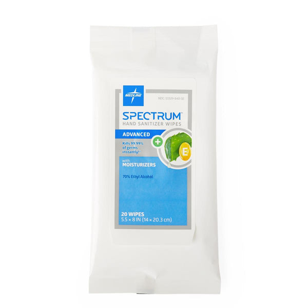 Spectrum Hand Sanitizer Wipes with 70% Ethyl Alcohol, 20 Wipes/Pack, 1 EA (MSC350320H) Each