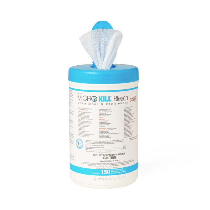 Micro-Kill Bleach Germicidal Bleach Wipes, 7" x 8", 150 count, 1 EA (MSC351400ANZ) Each