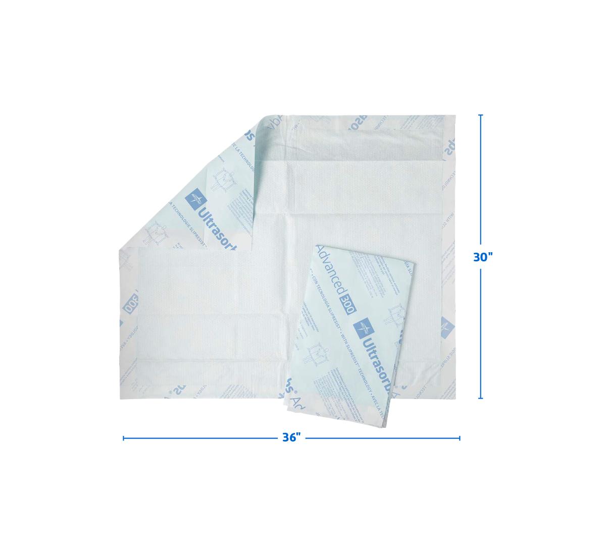 Ultrasorbs Advanced Premium Underpads, 300 lb. Weight Capacity, 30" x 36", with SlipResist Technology, 70/CS (MSC383500) Case of 70 Default Title product photo