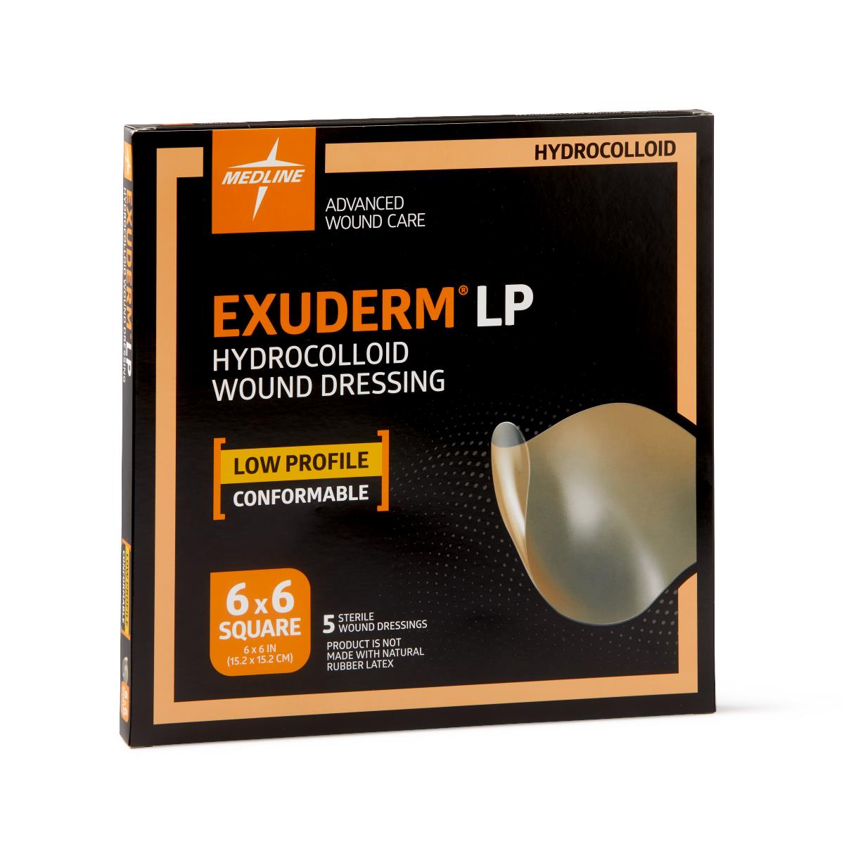 Exuderm LP Low-Profile Hydrocolloid Wound Dressing, 6