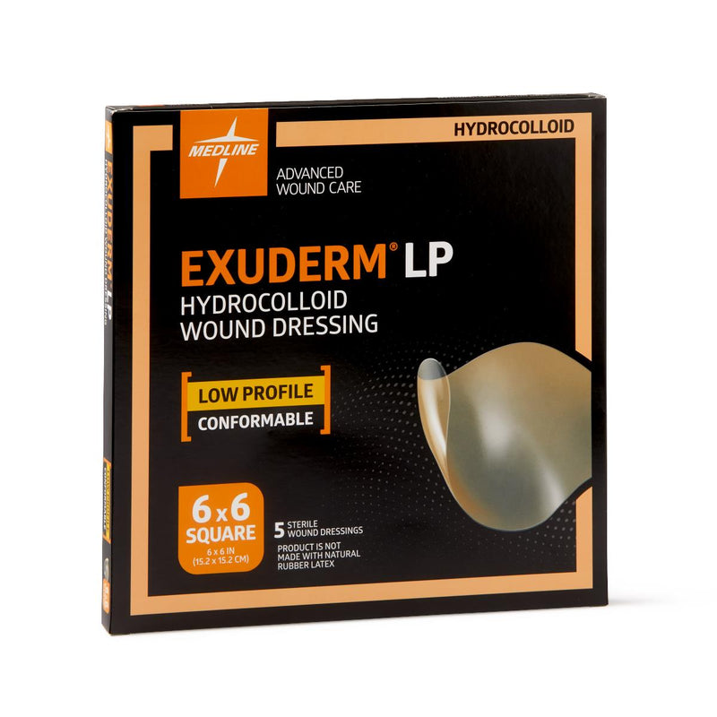 Exuderm LP Low-Profile Hydrocolloid Wound Dressing, 6" x 6", 5/BX  (MSC5125) Box of 5