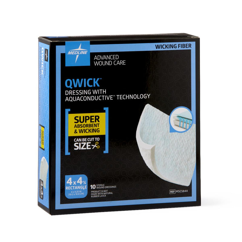 Qwick Nonadhesive Dressing with Aquaconductive Technology, 4.25" x 4", 10/BX  (MSC5844Z) Box of 10