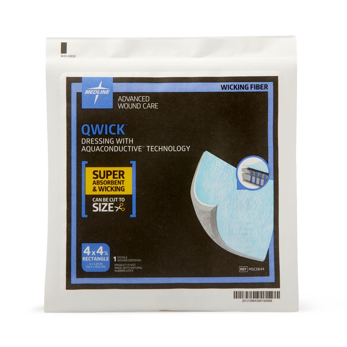 Qwick Nonadhesive Dressing with Aquaconductive Technology, 4.25