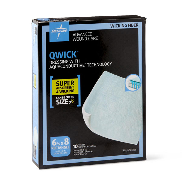 Qwick Nonadhesive Dressing with Aquaconductive Technology, 6.125" x 8", 50/CS  (MSC5868) Case of 50