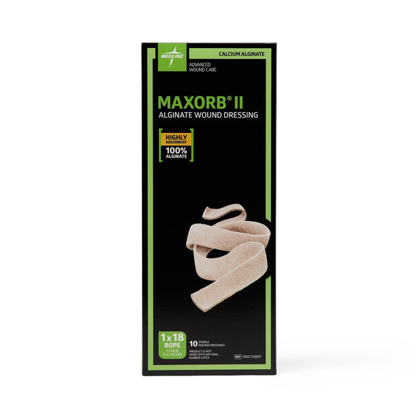 Maxorb II Alginate Dressings, 1" x 18" Rope, in Educational Packaging, 50/CS  (MSC7318EP) Case of 50