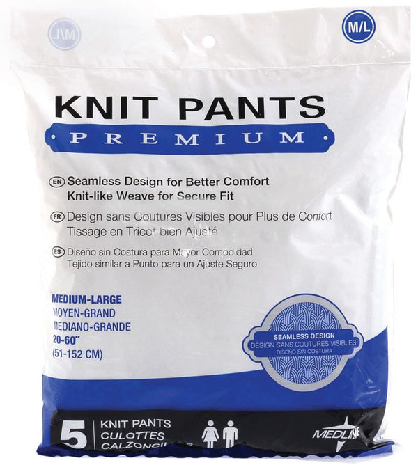 Premium Knit Incontinence Underpants, Size M/L, for Waist Size 20"-60", 1/EA  (MSC86300H) Each