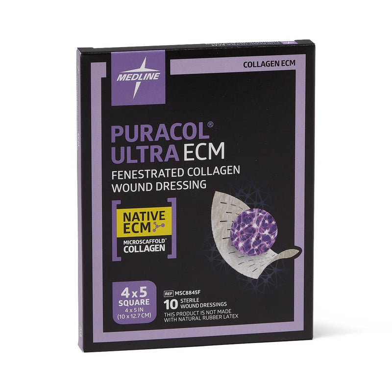 Puracol Ultra ECM Collagen Wound Dressings, 10/BX (MSC8845F) Box of 10