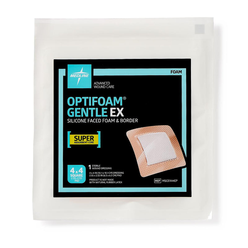 Optifoam Gentle EX Bordered Foam Dressing in Educational Packaging, 4" x 4", 1/EA  (MSCEX44EPH) Each