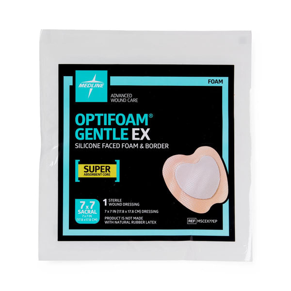 Optifoam Gentle EX Sacrum Foam Dressing in Educational Packaging, 7" x 7", 1/EA  (MSCEX77EPH) Each