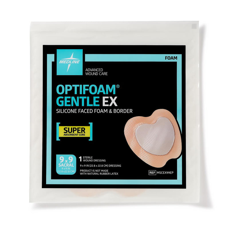 Optifoam Gentle EX Sacrum Foam Dressing in Educational Packaging, 9" x 9", 1/EA  (MSCEX99EPH) Each