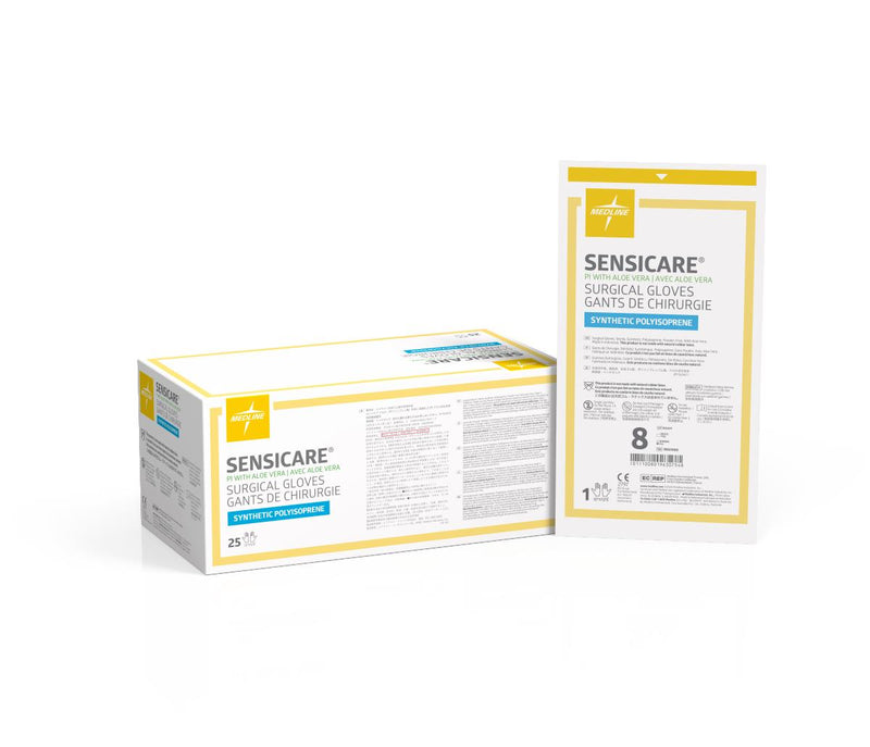 SensiCare PI with Aloe Surgical Gloves, Size 8, 100/CS  (MSG1080) Case of 100