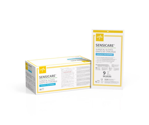 SensiCare PI with Aloe Surgical Gloves, Size 9, 100/CS (MSG1090) Case of 100