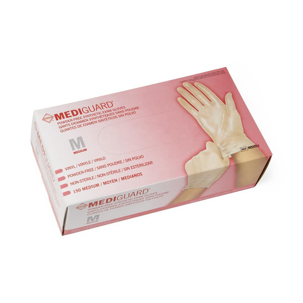 MediGuard Powder-Free Clear Vinyl Exam Gloves, Size M, 1500/CS  (MSV512) Case of 1500