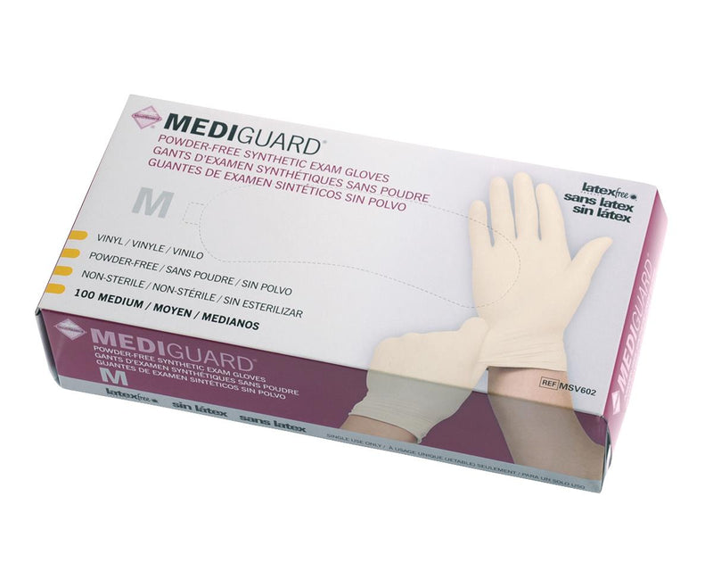 MediGuard Powder-Free Stretch Vinyl Exam Gloves, Size M, 1000/CS (MSV602) Case of 1000