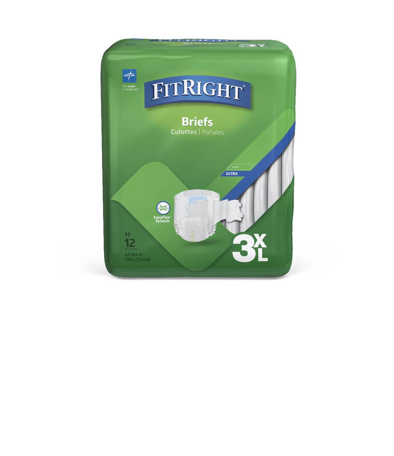 Size 3XL Disposable Cloth-Like Briefs, 12/BG (MTB084Z) Bag of 12