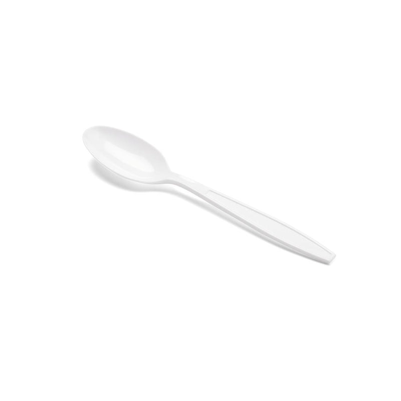 Plastic Teaspoon, Polypropylene, Medium-Weight, White, 5.5", 200/BX (05166CS) Box of 200