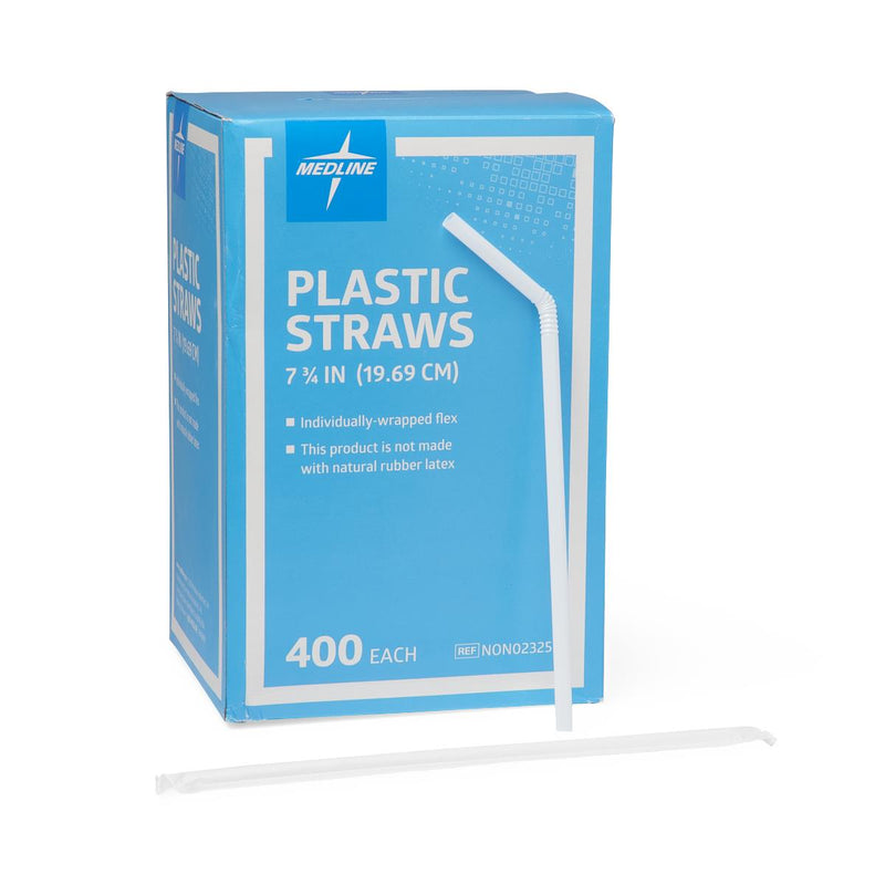 Wrapped Flex Straws, 7-3/4", 400/BX  (NON02325H) Box of 400